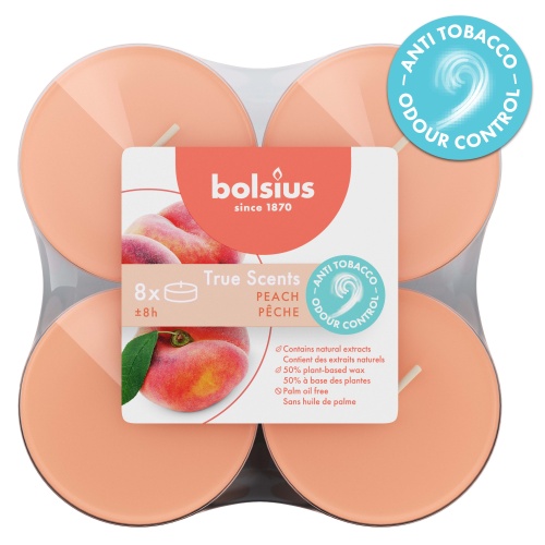 8 lõhna-teeküünalt Maxi 8h, virsik Tr.