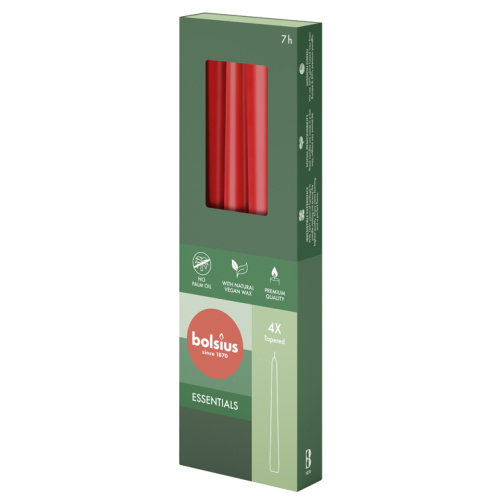 Koonusküünal 7h, pastell punane, 4tk