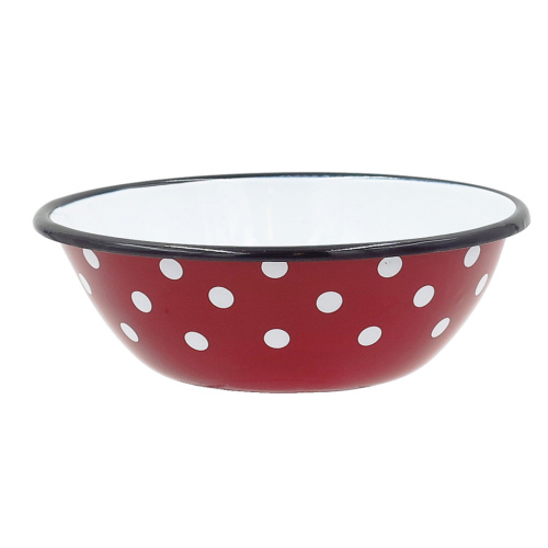 Emailkauss Punane/valge täpp 600ml