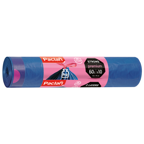 Prügikott Premium 60lx10tk, paelaga, sin/roosa