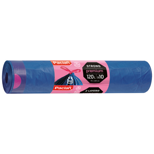 Prügikott Premium 120lx10tk, paelaga, sin/roosa