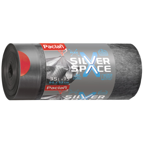 Prügikott Silver Space 35l, tugev, paelaga, 15tk
