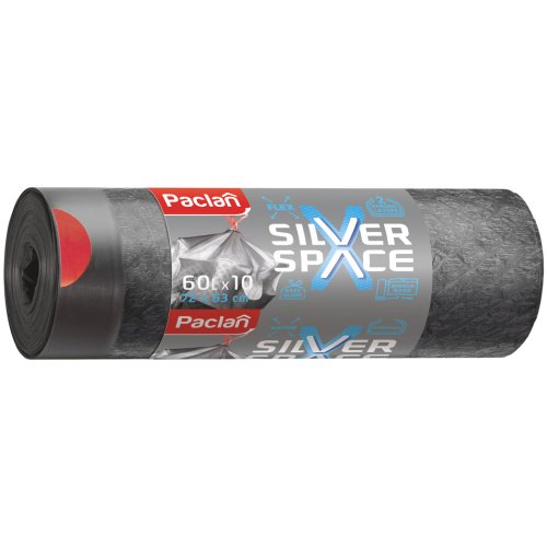 Prügikott Silver Space 60l, tugev, paelaga,10tk