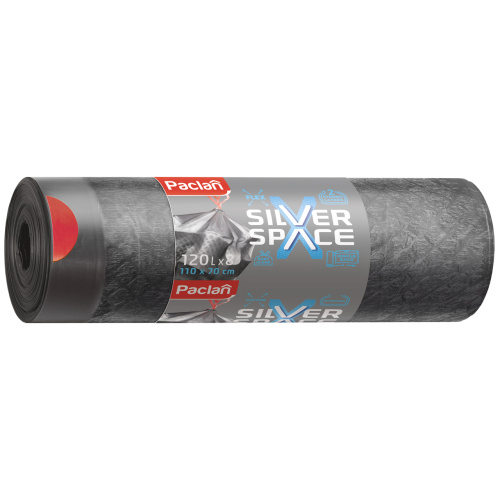Prügikott Silver Space 120l, tugev, paelaga, 8tk