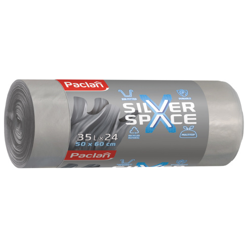 Prügikott Silver Space 35lx24tk, seotav, hall