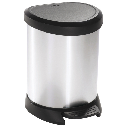 Pedaaliga prügikast 5l, hõbe (plast)