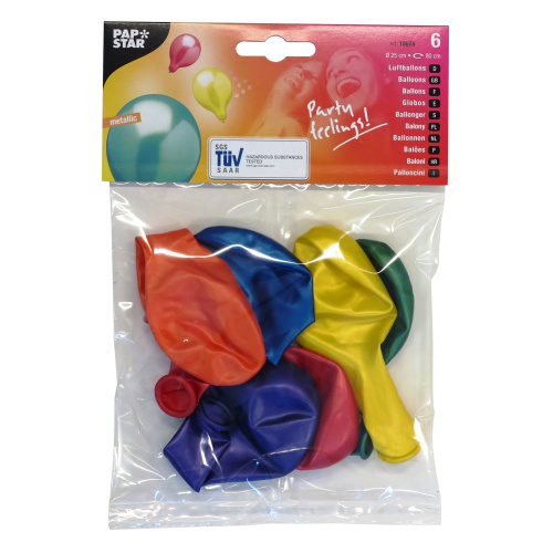 Õhupall Metallic d.25cm 6tk