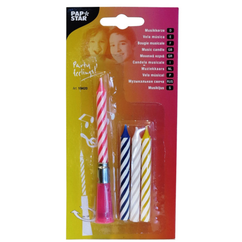 Muusikaga sünnipäeva küünal (3 varu)