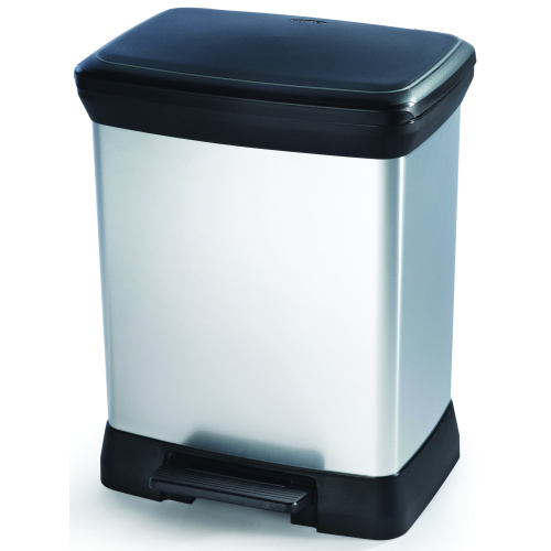Pedaaliga prügikast 30l, hõbe (plast)