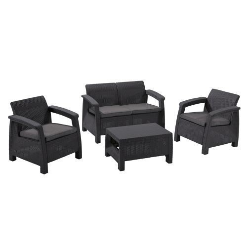 Aiamööbli kompl. Corfu 2+2+1, grafiit