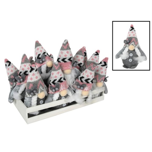 Päkapikk roosa/hall 15cm, valik