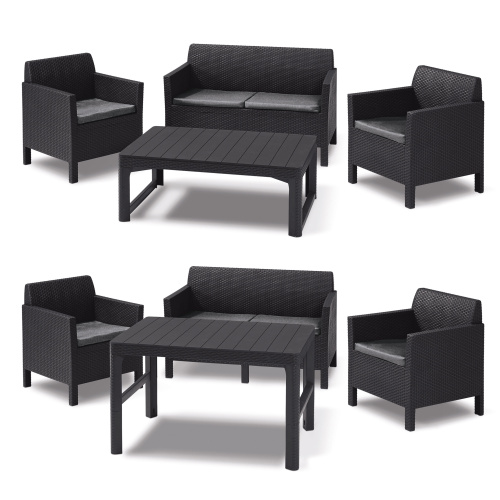 Aiamööbli kompl. Orlando 2+2+1, grafiit