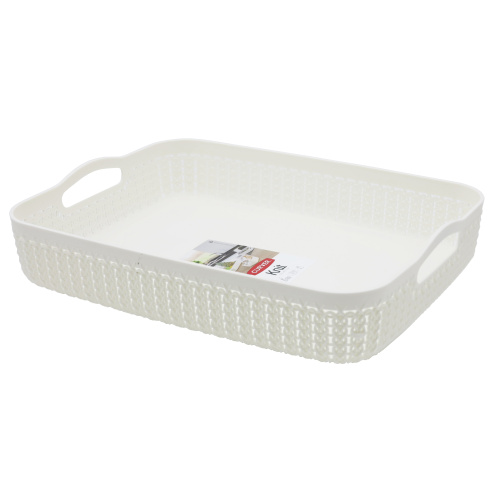 Madal korv Kudum A4 4,5l, valge, piklik