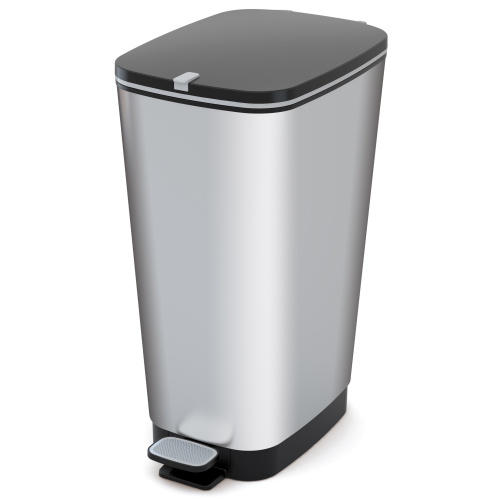 Prügikast pedaaliga Chic 45l, hõbe, plastik