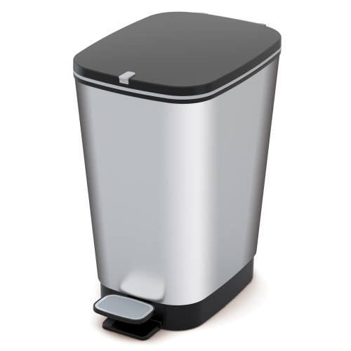 Prügikast pedaaliga Chic 25l, hõbe, plastik