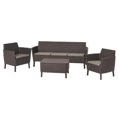 Aiamööbli kompl. Salemo 3+2+1, pruun