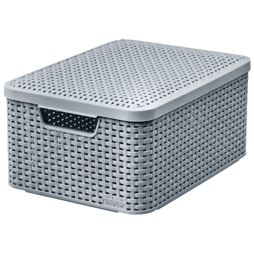 Kast kaanega Style M 18l, helehall