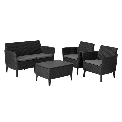 Aiamööbli kompl. Salemo 2+2+1, grafiit