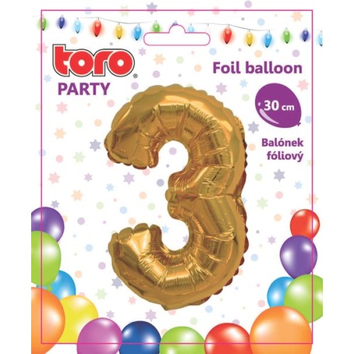 Õhupall nr.3 30cm, kuldne