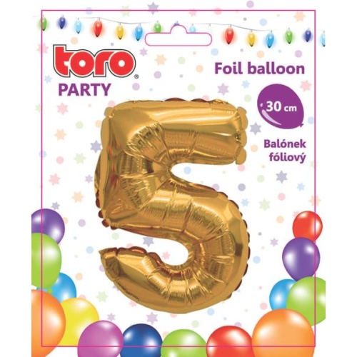 Õhupall nr.5 30cm, kuldne