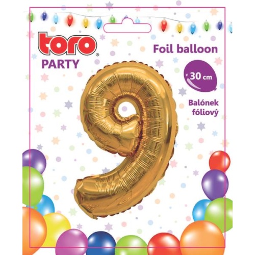 Õhupall nr.9 30cm, kuldne