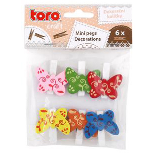 Puidust lõksud Liblikas 3,5cm 6tk