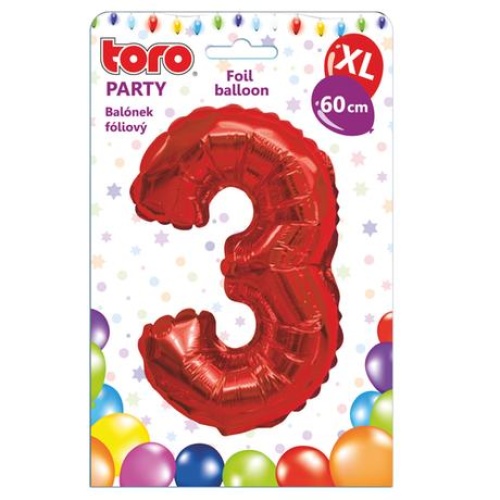 Õhupall nr.3 60cm, punane