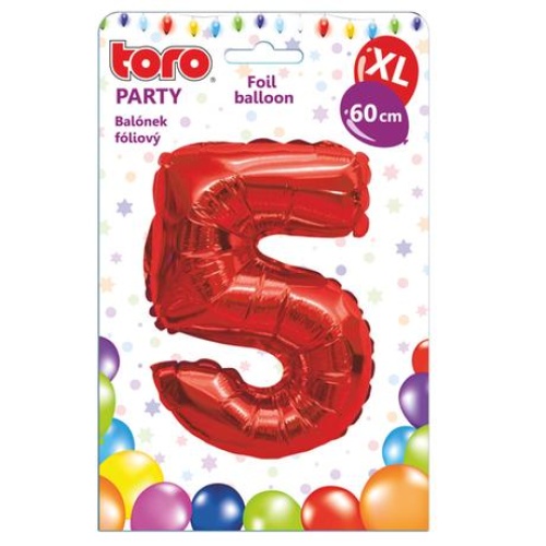 Õhupall nr.5 60cm, punane