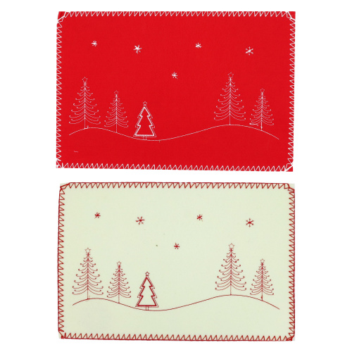 Lauakate vildist 45x35cm, punane/valge