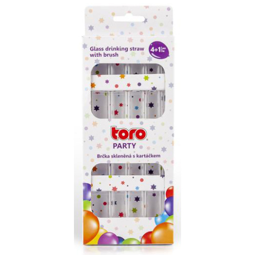 Klaasist joogikõrred 4tk+puhastushari