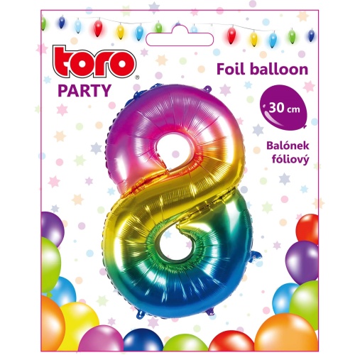 Õhupall nr.8 30cm, vikerkaar