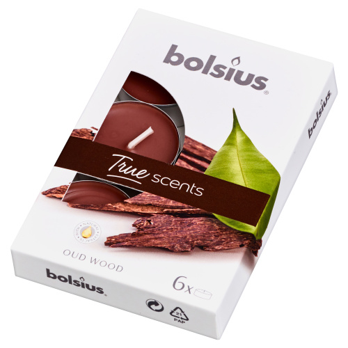 6 lõhna-teeküünalt karbis 4h, agaripuu True