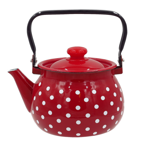 Emailteekann Punane/valge täpp 2,5l