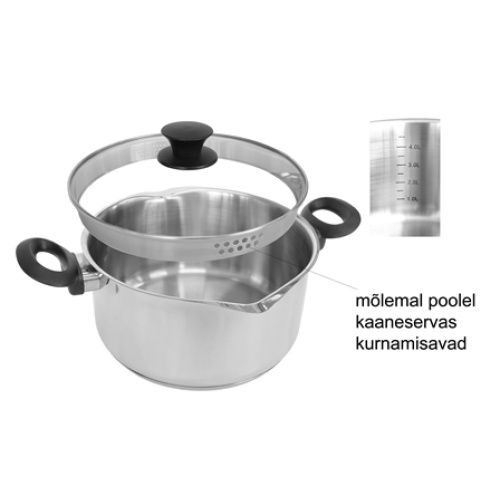 Keedunõu 4,5l, roostevaba