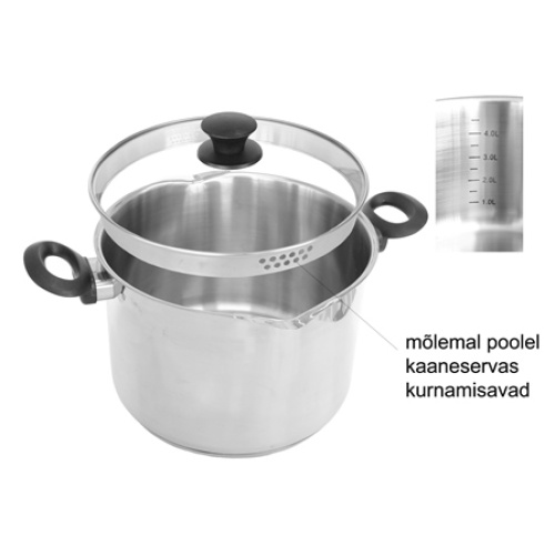 Keedunõu 8,5l, roostevaba