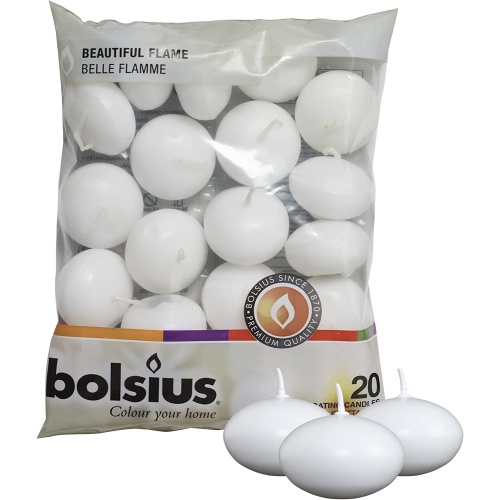 Ujuvküünlad kotis, 20tk, valge