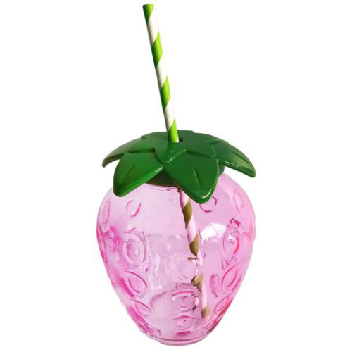 Joogiklaas Maasikas kõrrega 550ml