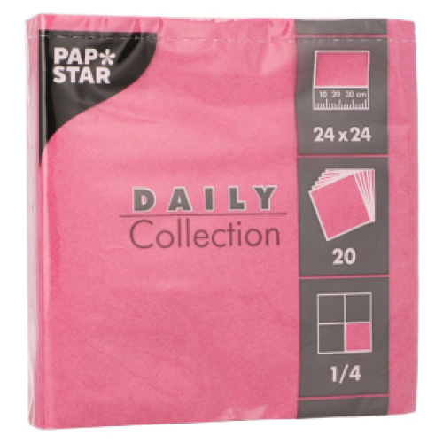 Salvrätt Daily 24x24cm 20tk, fuksia, 2 kihti