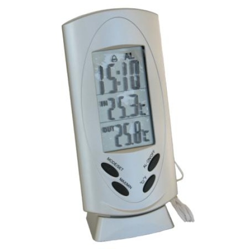Digitaalne sise/välistermomeeter+kell