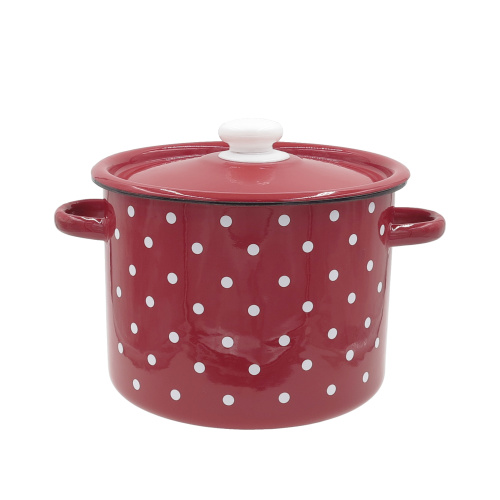 Emailpott Punane/valge täpp 3l