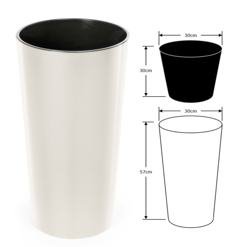 Lillepott Lilia d.30/h.57cm, kreem