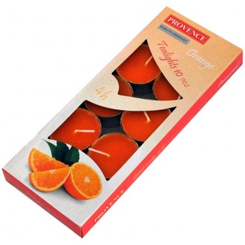 10 lõhna-teeküünalt karbis 4,5h, apelsin