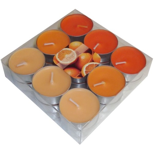 18 lõhna-teeküünalt karbis 4,5h, apelsin