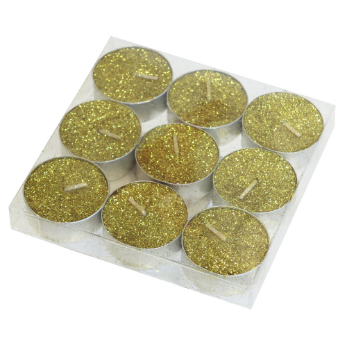 9 teeküünalt karbis, kuldne