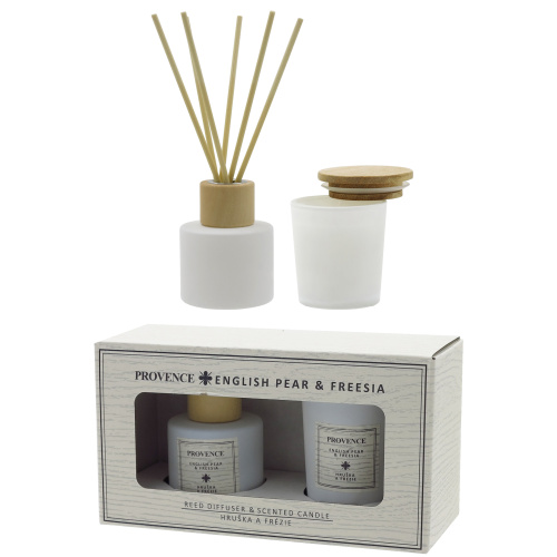 Kinkekomplekt õhuv.+küünal, Inglise pirn & Freesia