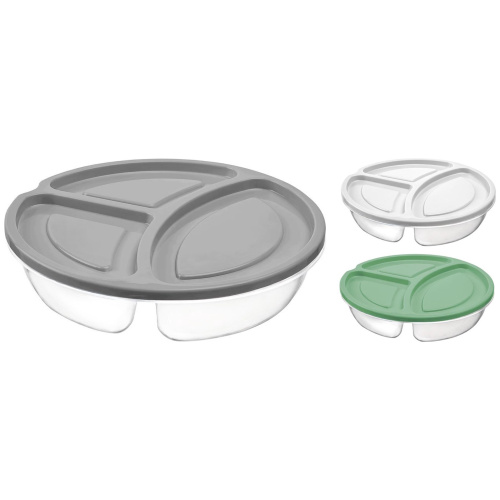 Lõunakarp 3-osaline ümar 1,1l, värvivalik