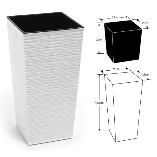 Lillepott Finezia Dluto S h.46,5cm, valge