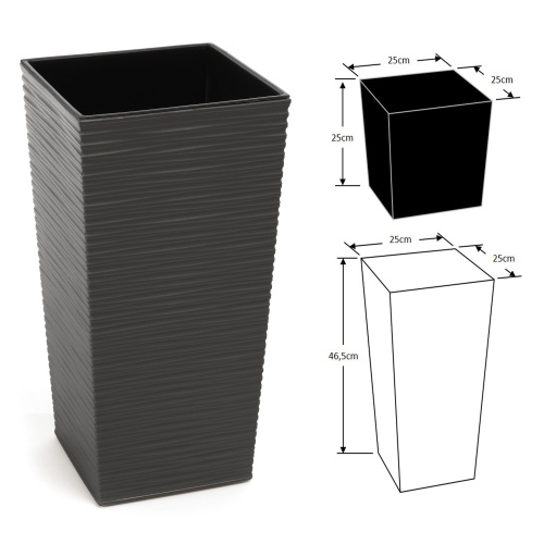 Lillepott Finezia Dluto S h.46,5cm, grafiit