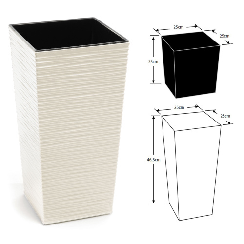 Lillepott Finezia Dluto S h.46,5cm, kreem