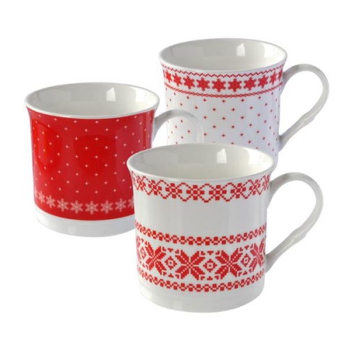 Kruus Muster 310ml, punane/valge